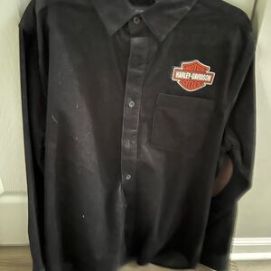 Harley-Davidson Black Casual Button Down Shirt